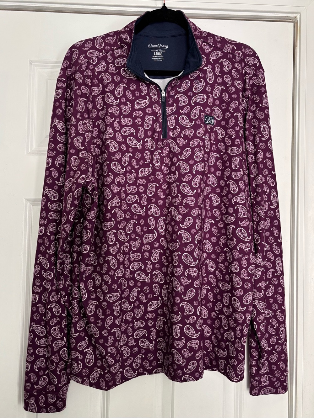 Good Good Golf Printed Paisley Q-Zip Quarter Zip, Large L, Long Sleeve